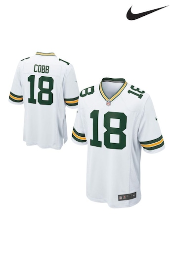 Nike White Green Bay Packers Road Game Jersey (460642) | £80
