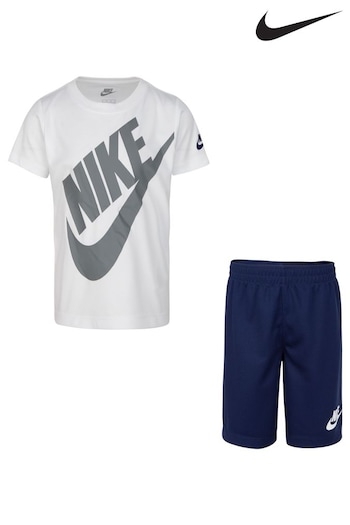 Nike Navy Little Kids Futura T-Shirt and Shorts Set (460732) | £32