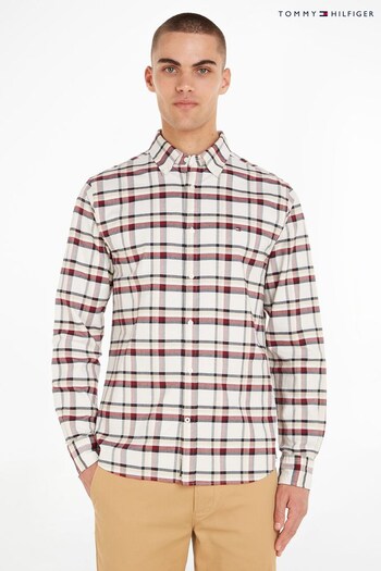 Tommy Hilfiger Regular Fit Cream Check Shirt (460943) | £90