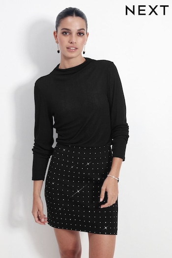 Black Diamond Ponte Jersey Mini Skirt (461098) | £40