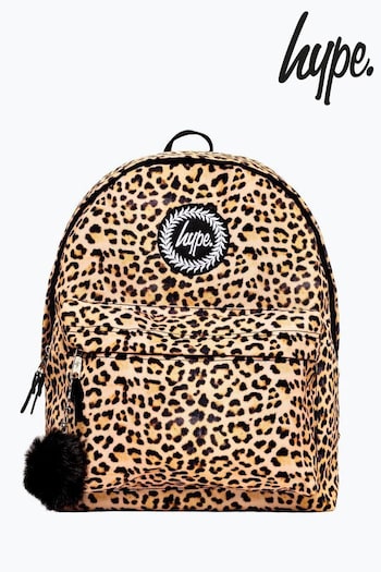 Hype. Orange Leopard Pom Pom Backpack (461751) | £30