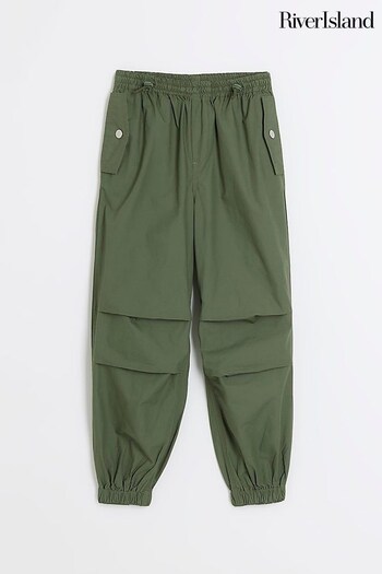 River Island Green Girls Pull On Parachute Cargo Trousers (461924) | £25