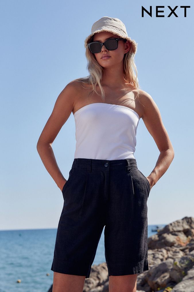 High rise knee length shorts hotsell