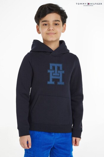 Tommy bds Hilfiger Unisex Kids Blue Monogram Hoodie (462251) | £70 - £80
