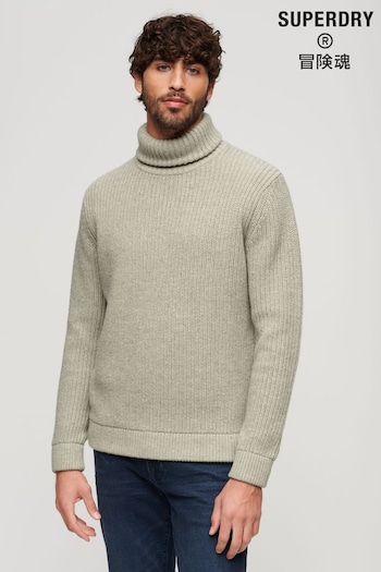 Superdry Grey The Merchant Store - Textured Roll Neck Jumper (462305) | £85