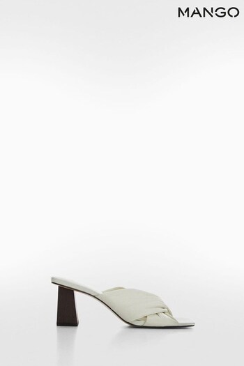 Mango Leather Wrap White Sandals (462342) | £60