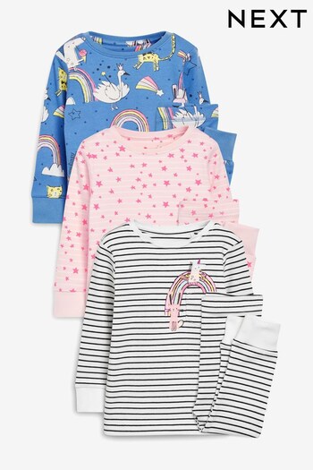 Pink/Blue 3 Pack Character Snuggle Pyjamas (9mths-8yrs) (462757) | £26 - £32