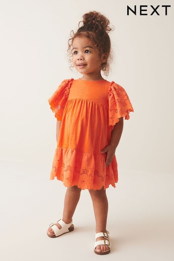 Orange Broderie Dress (3mths-7yrs) (462849) | £16 - £20