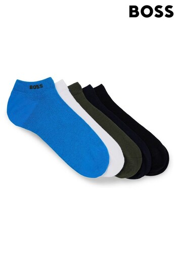 BOSS Blue Cotton Blend Logo Ankle Socks 5 Pack (462883) | £28