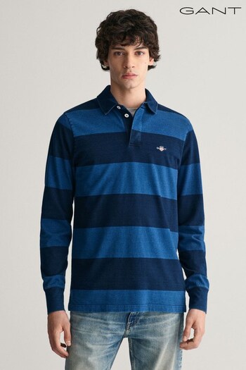 GANT Blue Stripe Rugby Shirt (462981) | £135