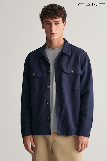 GANT Relaxed Fit Cotton Linen Twill Overshirt (463110) | £160