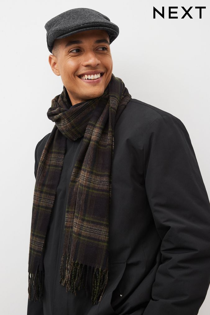 Mens flat cap and scarf set on sale