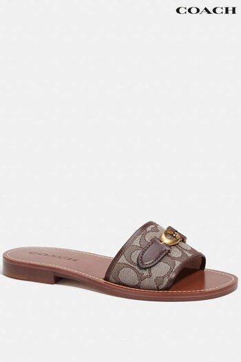 COACH Holder Ina Jacquard Brown Sandals (463147) | £195
