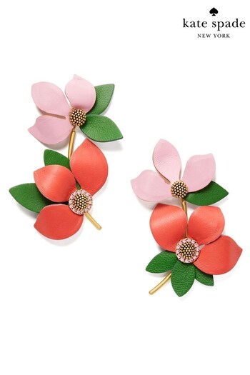 Kate Spade New York Flower Power Gold Leather Earrings (463180) | £160