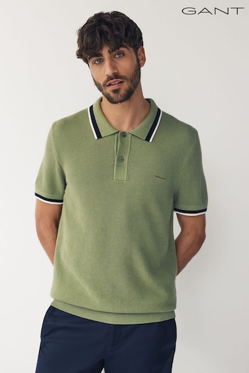 GANT Cotton Piqué Knitted Polo Shirt (463393) | £120
