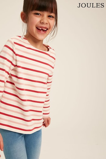 Joules Harbour Pink Striped Long Sleeve Jersey Top (464076) | £18.95 - £20.95