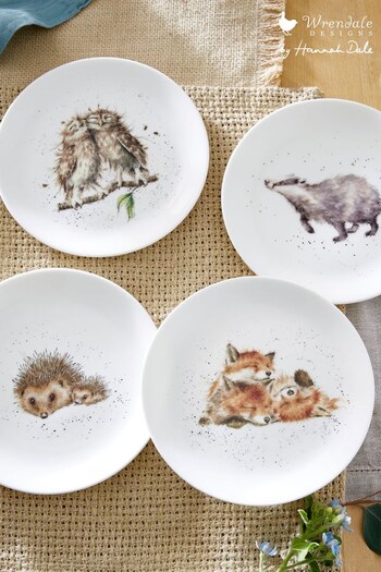 Wrendale Designs Set of 4 Assorted Coupe Plates 20cm (464231) | £58