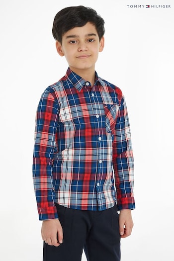 Tommy Hilfiger Kids Blue Tartan Check Shirt (464530) | £50 - £60