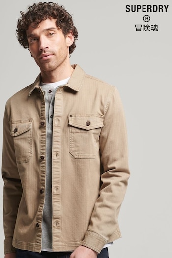 Superdry Brown Merchant Quilted Overshirt (464660) | £65