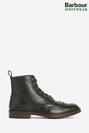 Barbour® Black West Brogue Leather Boots (464771) | £139