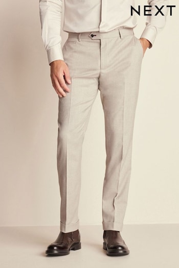 Neutral Slim Tailored Herringbone Suit Trousers (465094) | £45