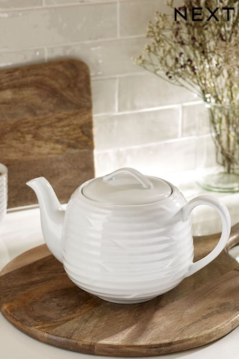 White Malvern Embossed Teapot (465150) | £20