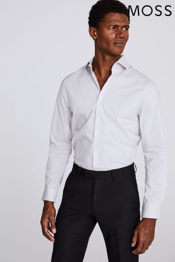 MOSS Slim Fit Grey Stretch Shirt (465277) | £35