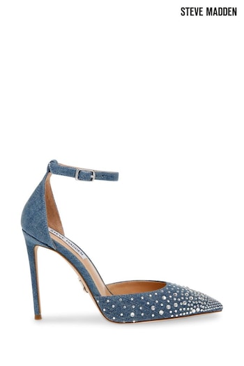 Steve Madden Blue Denim Ravaged Heeled Shoes (465374) | £140