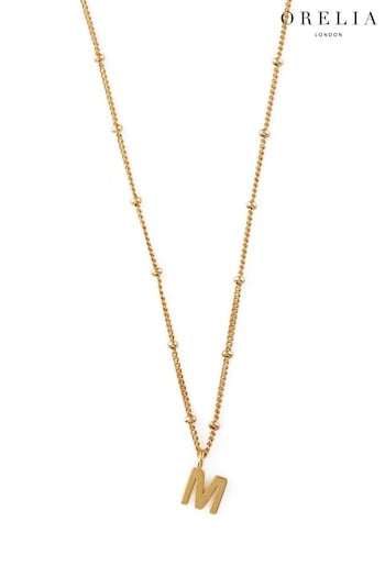 Orelia London 18K Gold Initial M Satellite Chain Neck (465481) | £18