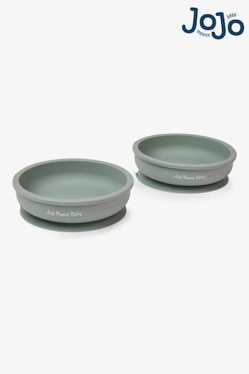 JoJo Maman Bébé Green 2-Pack Silicone Suction Bowls (465717) | £15