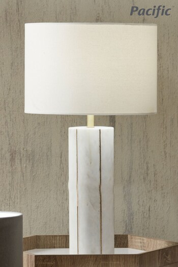 Pacific Gold Venetia Marble And Gold Metal Tall Table Lamp (466034) | £200