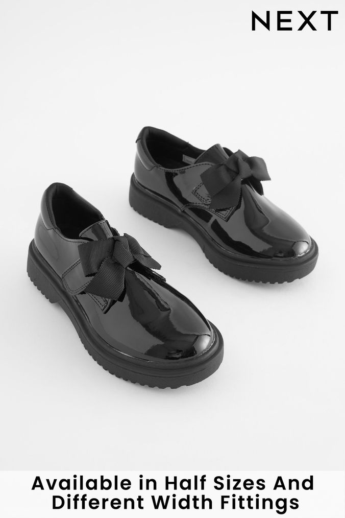 Black Patent Touch Fastening Bow Possessions Shoes (466050) | £24 - £30