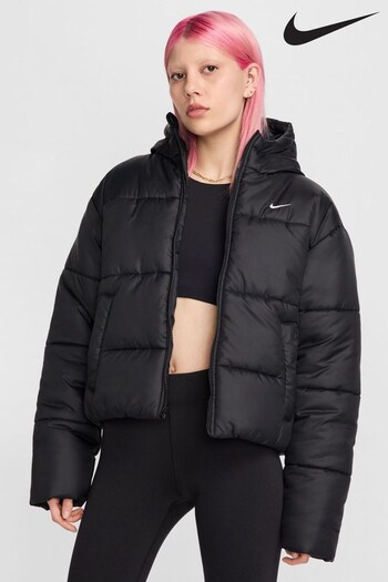 Nike Black Sportswear Classic Puffer Therma-FIT Loose Hooded Jacket (466197) | £120