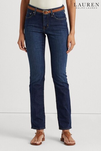 Lauren Ralph Lauren Blue Mid Rise Straight Jeans (466258) | £159