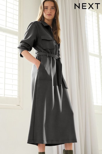 Charcoal Grey Long Sleeve Shirt Dress (466487) | £45