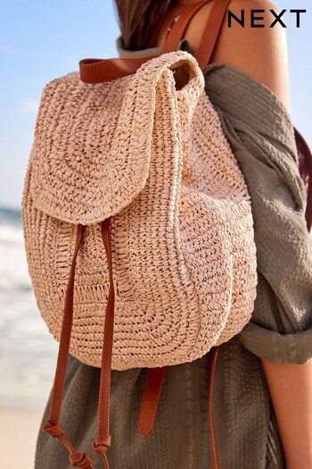 Natural Weave Fabric Backpack (466907) | £45