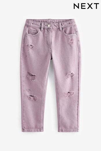 Lilac Purple Distressed Mom Jeans (3-16yrs) (466911) | £17 - £22