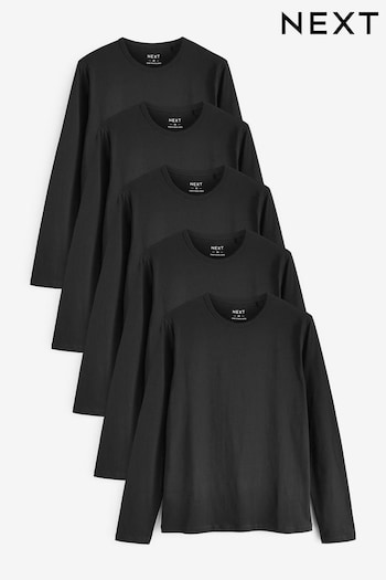 Black Multi Long Sleeve T-Shirt 5 Pack (466914) | £40