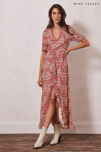 Mint Velvet Red Zebra Print Maxi Dress (467135) | £149