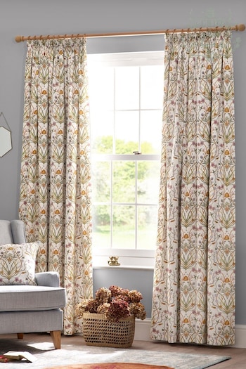 The Chateau by Angel Strawbridge Cream Potagerie Cotton Lined Pencil Pleat Curtains (467197) | £66 - £117