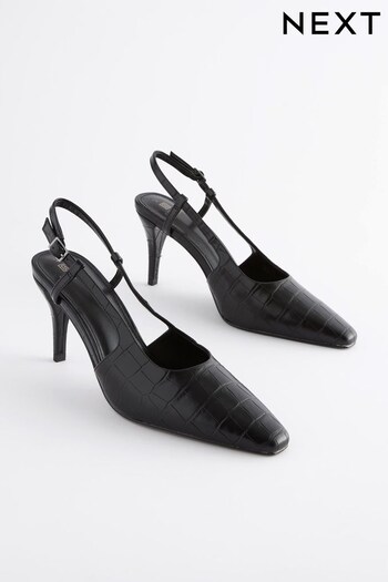 Black Forever Comfort® Chisel Toe Slingback Heels (467281) | £36