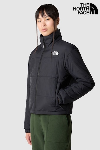 feather-embellished tweed jacket Black Womens Gosei Padded Jaket (467319) | £125
