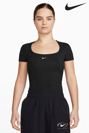 Nike Black Square Neck Short Sleeve Chill Knit Top (467341) | £38