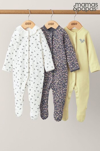 Mamas & Papas Scarlet Blooms Sleepsuit 3 Packs (467402) | £22