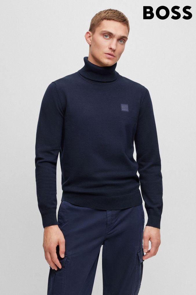 Mens Roll Neck Cotton Mix Knitwear Next Official Site