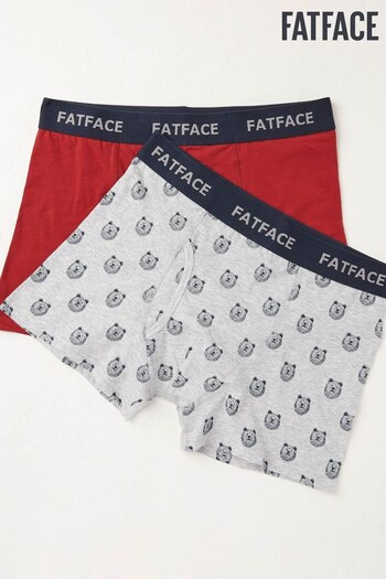 FatFace Grey FatFace 2 Pack Sketchy Bear Boxers (467885) | £22