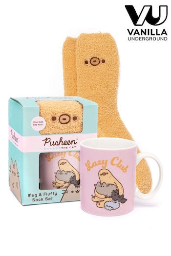 Vanilla Underground Brown Pusheen Cat Pusheen Green Mug And Sock Set (467953) | £16