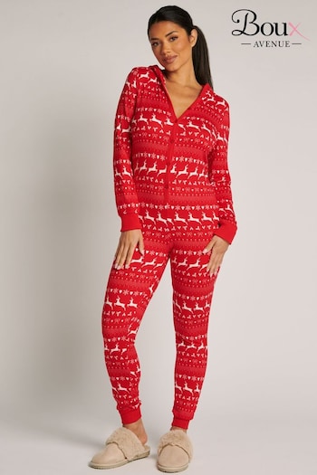 Boux Avenue Pink Fairisle Hooded Christmas Onesie Pyjamas (468252) | £40