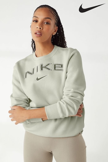 Nike Sage Green Phoenix Fleece Standard Varsity Logo Crew-Neck Sweatshirt (468318) | £60