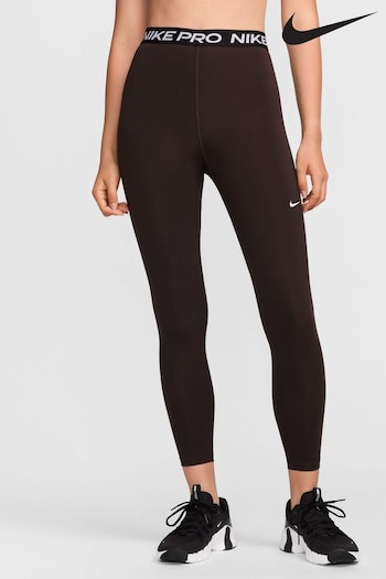 Nike Brown Pro High-Waisted 7/8 Mesh Panelled Leggings (468411) | £40